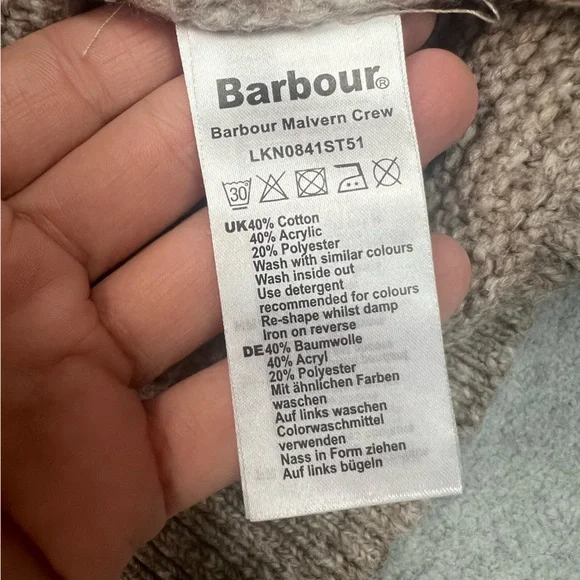 Barbour Sweater Womens 8 Brown Malvern Crew Neck Pullover Long Sleeve Knit - Picture 5 of 7